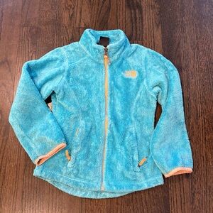 North Face Jacket Girls  XXS Blue Orange Osito Teddy Bear Fleece Soft Full Zip
